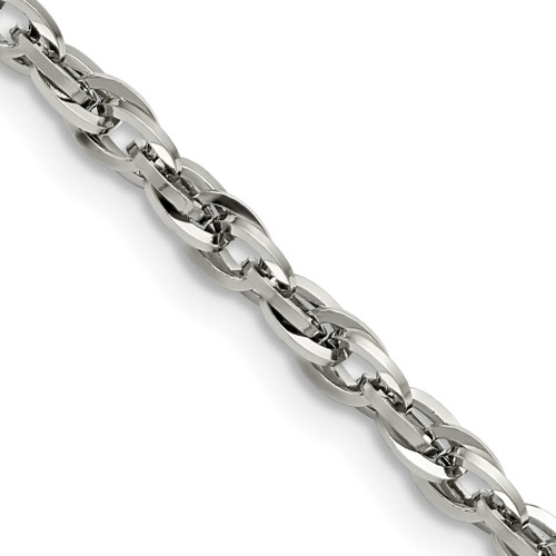 Lex & Lu Chisel Stainless Steel Fancy Twisted Link Necklace - Lex & Lu