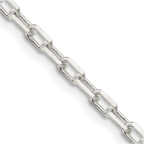 Lex & Lu Sterling Silver 2.90mm D/C Open Link Cable Chain Necklace or Bracelet - Lex & Lu