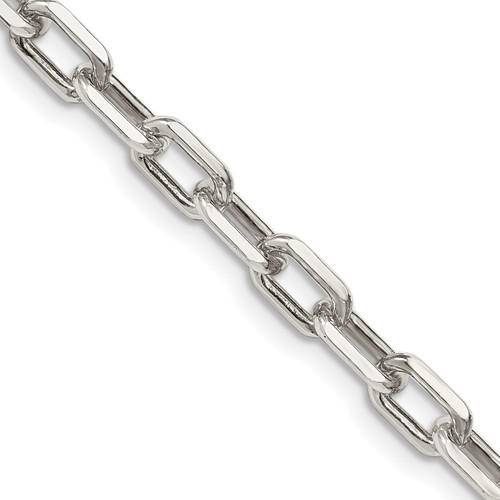 Lex & Lu Sterling Silver 5.5mm D/C Open Link Cable Chain Necklace or Bracelet - Lex & Lu