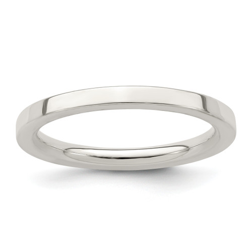 Lex & Lu Sterling Silver 2mm Comfort Fit Flat Band - Lex & Lu