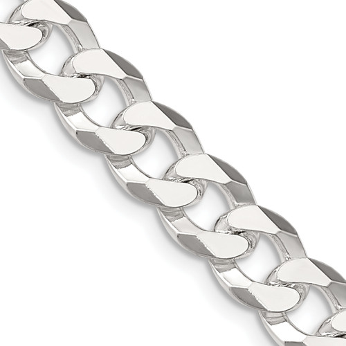 Lex & Lu Sterling Silver 8mm Beveled Curb Chain Necklace or Bracelet - Lex & Lu
