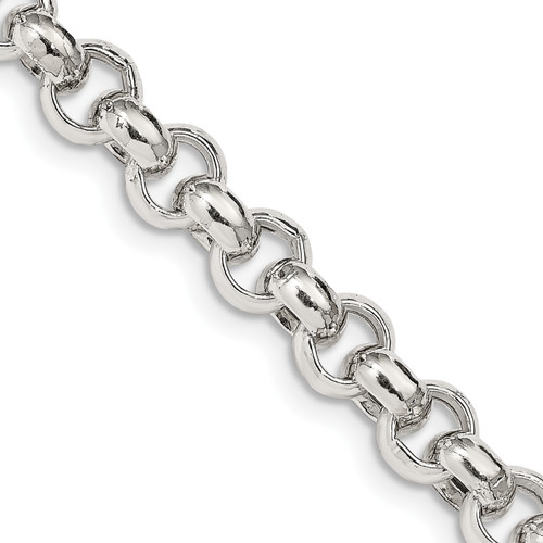 Lex & Lu Sterling Silver 7.75mm Rolo Chain Necklace or Bracelet - Lex & Lu