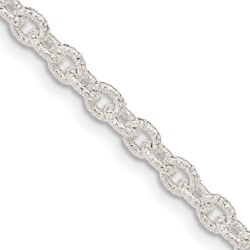 Lex & Lu Sterling Silver 3mm Fancy Rolo Chain Necklace or Bracelet LAL43274 - Lex & Lu