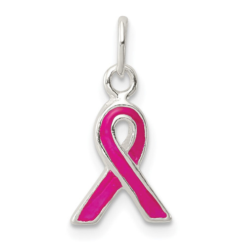 Lex & Lu Sterling Silver Pink Enameled Awareness Charm - Lex & Lu