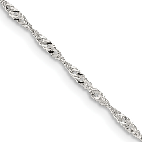 Lex & Lu Sterling Silver 1.75mm Singapore Chain Necklace - Lex & Lu