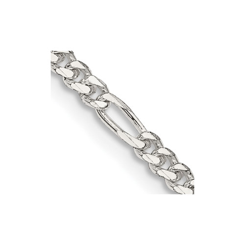 Lex & Lu Sterling Silver 3mm Figaro Chain Necklace or Bracelet - Lex & Lu