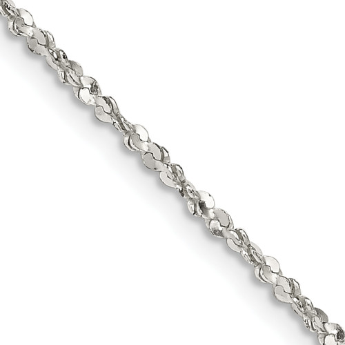 Lex & Lu Sterling Silver 1.4mm D/C Fancy Chain Necklace - Lex & Lu