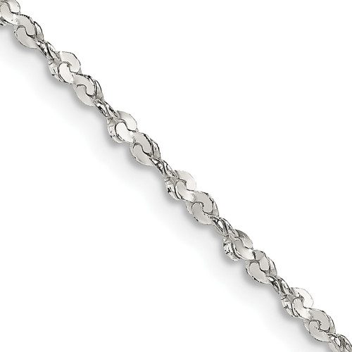 Lex & Lu Sterling Silver 1.8mm D/C Fancy Chain Necklace - Lex & Lu