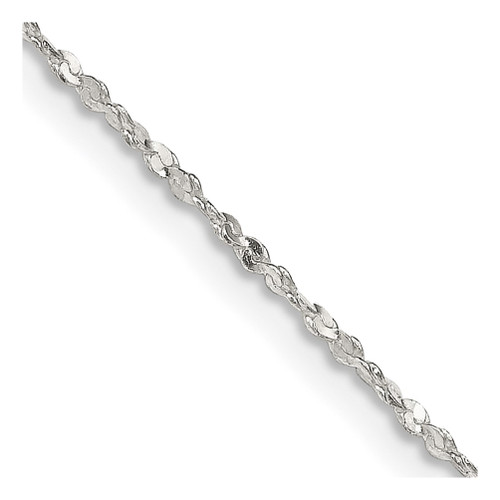 Lex & Lu Sterling Silver 1.2mm Twisted Serpentine Chain Necklace - Lex & Lu