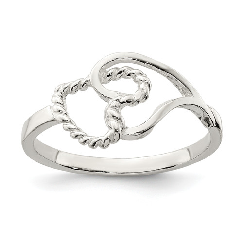 Lex & Lu Sterling Silver Heart Ring LAL43631 - Lex & Lu