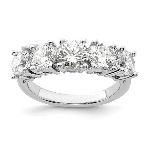 Lex & Lu Sterling Silver 5-stone CZ Ring - Lex & Lu