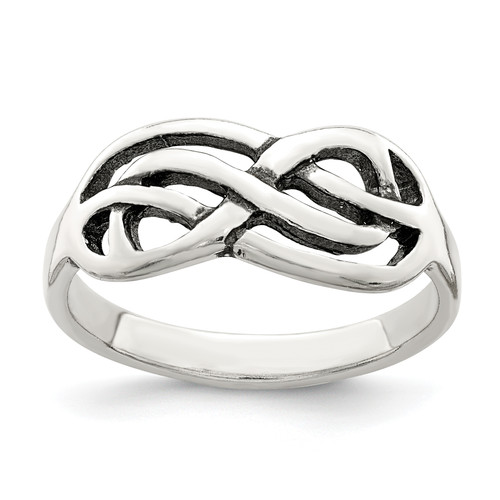 Lex & Lu Sterling Silver Antiqued Knot Ring - Lex & Lu