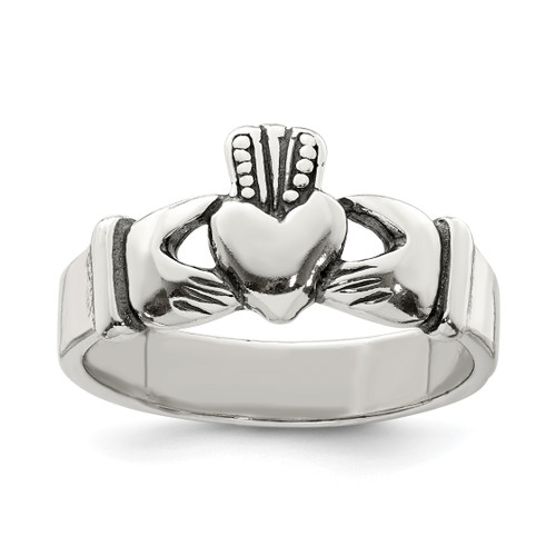 Lex & Lu Sterling Silver Claddagh Design Ring LAL43747 - Lex & Lu