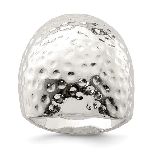 Lex & Lu Sterling Silver Textured Dome Ring - Lex & Lu