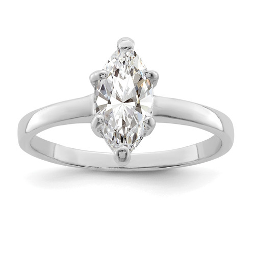 Lex & Lu Sterling Silver Solitaire Marquise CZ Ring - Lex & Lu