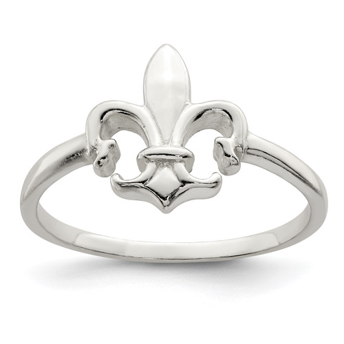 Lex & Lu Sterling Silver Polished Fleur De Lis Ring LAL44641 - Lex & Lu