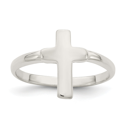 Lex & Lu Sterling Silver Solid Cross Ring - Lex & Lu