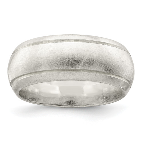 Lex & Lu Sterling Silver 8mm Satin Finish Band Ring - Lex & Lu