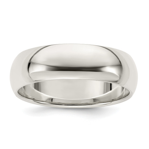 Lex & Lu Sterling Silver 7mm Half-Round Band - Lex & Lu