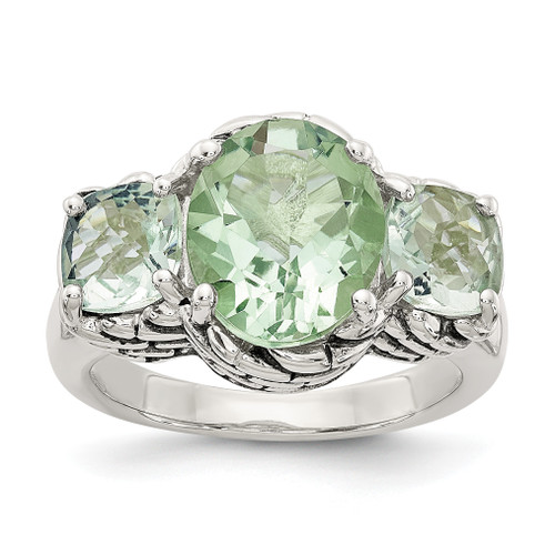 Lex & Lu Sterling Silver Green Quartz Ring LAL45478 - Lex & Lu