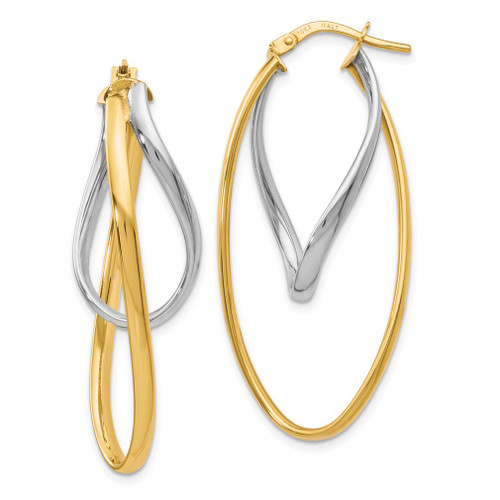 Lex & Lu 10k Two-tone Gold Polished Hoop Earrings - Lex & Lu