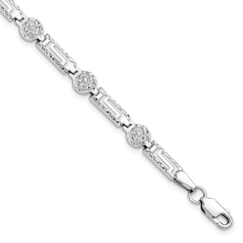 Lex & Lu 14k White Gold D/C Bracelet LAL45896 - Lex & Lu