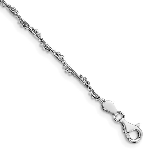 Lex & Lu Sterling Silver Adjustable Anklet (9-10) LAL46017 - Lex & Lu