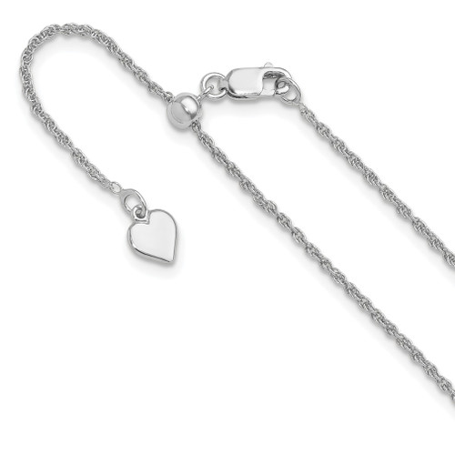 Lex & Lu Sterling Silver Adjustable Loose Rope Chain - Lex & Lu