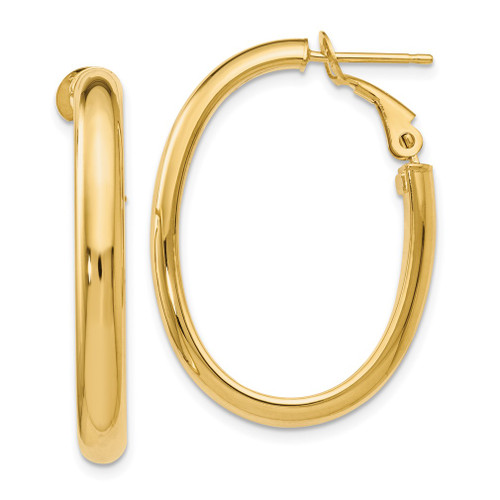 Lex & Lu 14k Yellow Gold Polished Oval Hoop Earrings LAL46596 - Lex & Lu