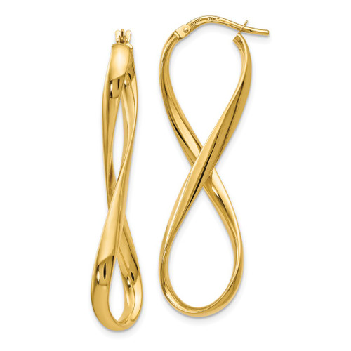 Lex & Lu 14k Yellow Gold Polished Infinity Hoop Earrings - Lex & Lu