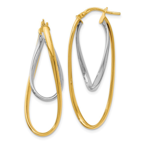 Lex & Lu 14k Two-tone Gold Polished Hoop Earrings LAL46840 - Lex & Lu