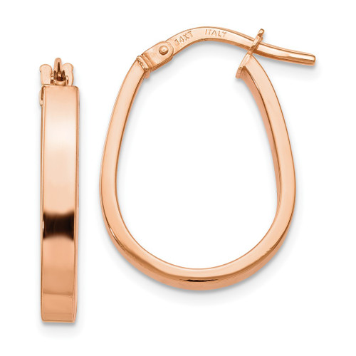 Lex & Lu 14k Rose Gold Polished U-Shape Hoop Earrings - Lex & Lu