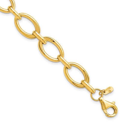 Lex & Lu 14k Yellow Gold Polished Link Bracelet - Lex & Lu