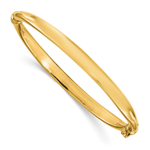 Lex & Lu 14k Yellow Gold Polished Hinged Bangle LALLF192 - Lex & Lu