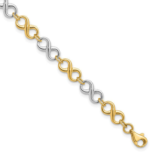 Lex & Lu 14k Two-tone Gold Polished Bracelet LAL47066 - Lex & Lu