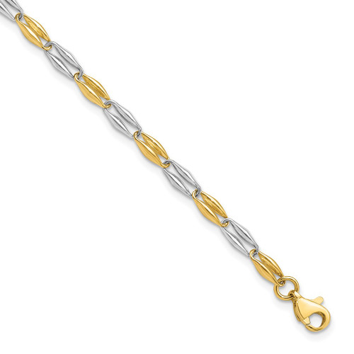 Lex & Lu 14k Two-tone Gold Polished Fancy Link Bracelet LAL47070 - Lex & Lu