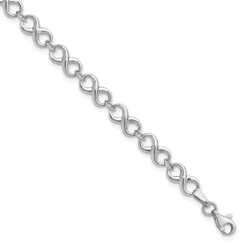 Lex & Lu 14k White Gold Polished Bracelet LAL47223 - Lex & Lu