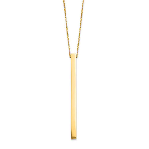 Lex & Lu 14k Yellow Gold Polished Bar Necklace LALLF845-16 - Lex & Lu