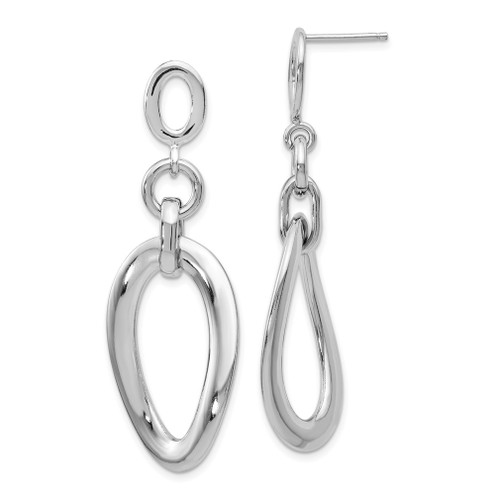 Lex & Lu Sterling Silver Polished Post Dangle Earrings LAL47876 - Lex & Lu