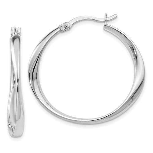 Lex & Lu Sterling Silver Polished Hoop Earrings LAL47937 - Lex & Lu