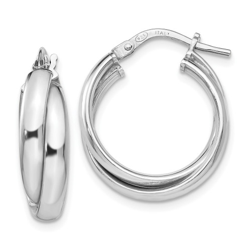 Lex & Lu Sterling Silver Polished Twisted Hoop Earrings LAL48001 - Lex & Lu
