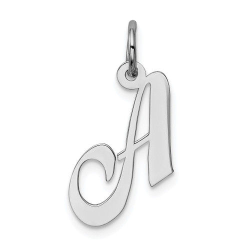 Lex & Lu Sterling Silver Small Fancy Script Initial A Charm - Lex & Lu