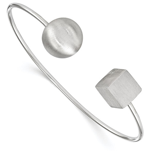 Lex & Lu Sterling Silver Satin Bangle - Lex & Lu