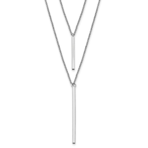 Lex & Lu Sterling Silver Two Strand Necklace - Lex & Lu