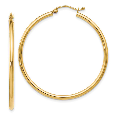 Lex & Lu 10k Yellow Gold Polished Hinged Hoop Earrings LAL48511 - Lex & Lu