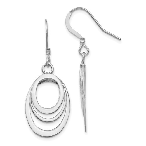 Lex & Lu Sterling Silver Shepherd Hook Dangle Earrings LAL48581 - Lex & Lu