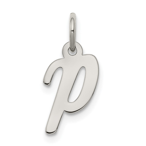 Lex & Lu Sterling Silver Small Script Initial P Charm - Lex & Lu