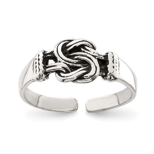 Lex & Lu Sterling Silver Antiqued Love Knot Toe Ring - Lex & Lu