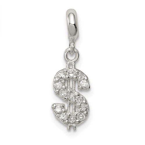 Lex & Lu Sterling Silver CZ Dollar Sign Enhancer - Lex & Lu