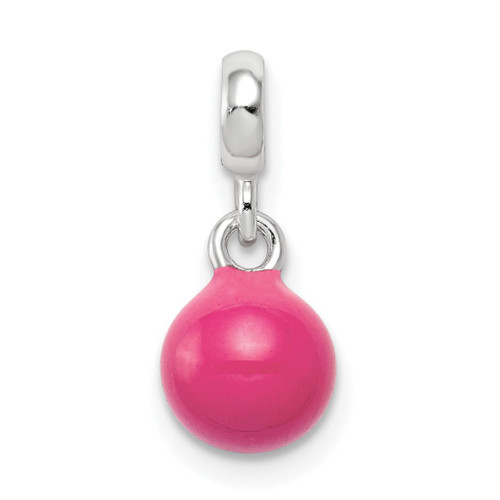 Lex & Lu Sterling Silver Hot Pink Enamel Bead Enhancers - Lex & Lu